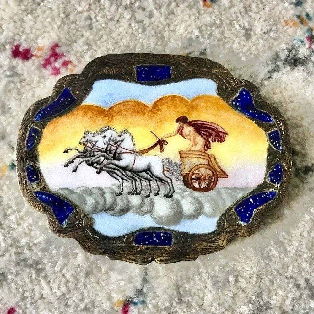 Vtg Ottavio Spinelli Italian Enamel Compact Case